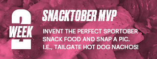 StubHub Sportober Week Two Challenge: invent the perfect Sportober snack food and snap a pic. i.e., tailgate hot dog nachos!
